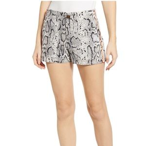 Pam & Gela Lace-up Back Snake Print Shorts - NWT